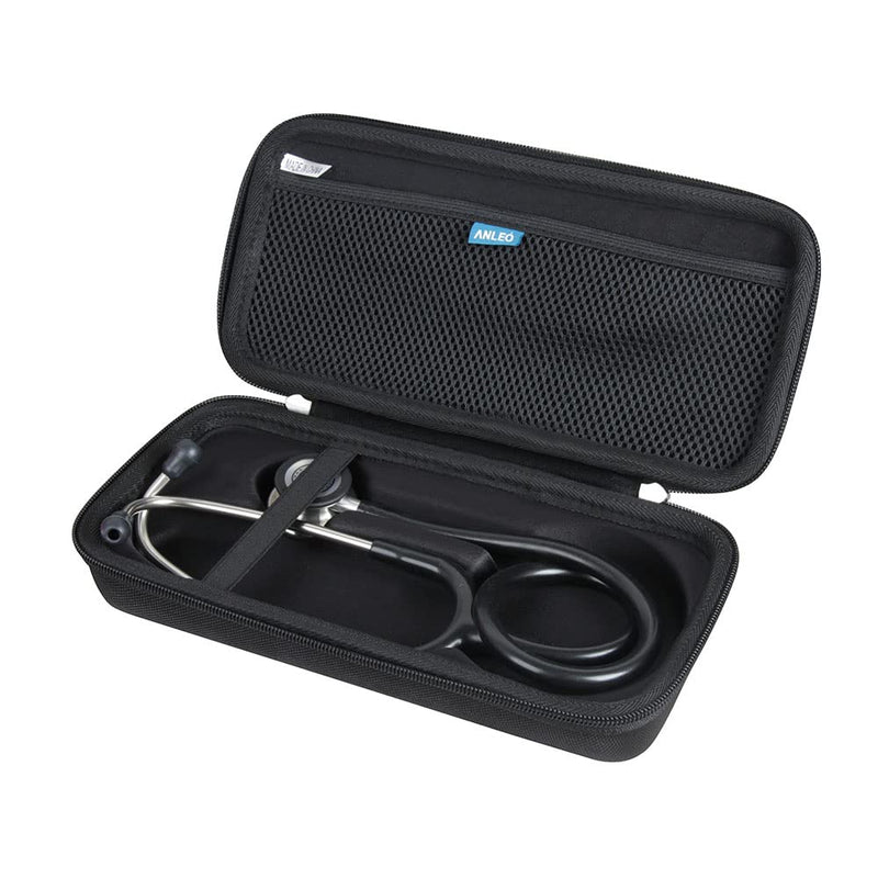 [Australia - AusPower] - Anleo EVA Hard Travel Case for 3M Littmann Classic III/Lightweight II SE/MDF Acoustica - Shockproof Protective Storage (Case Only) (Black) Black 