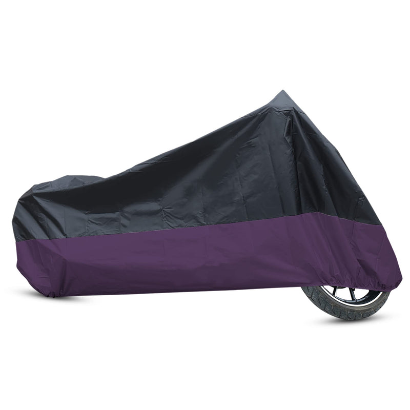 uxcell Motorcycle Cover Bike All Season Waterproof Dustproof Protective Outdoor Motorbike Rain Cover 190T XL Black Purple for Harley Davidson Sportster 883 1200 Dyna Touring