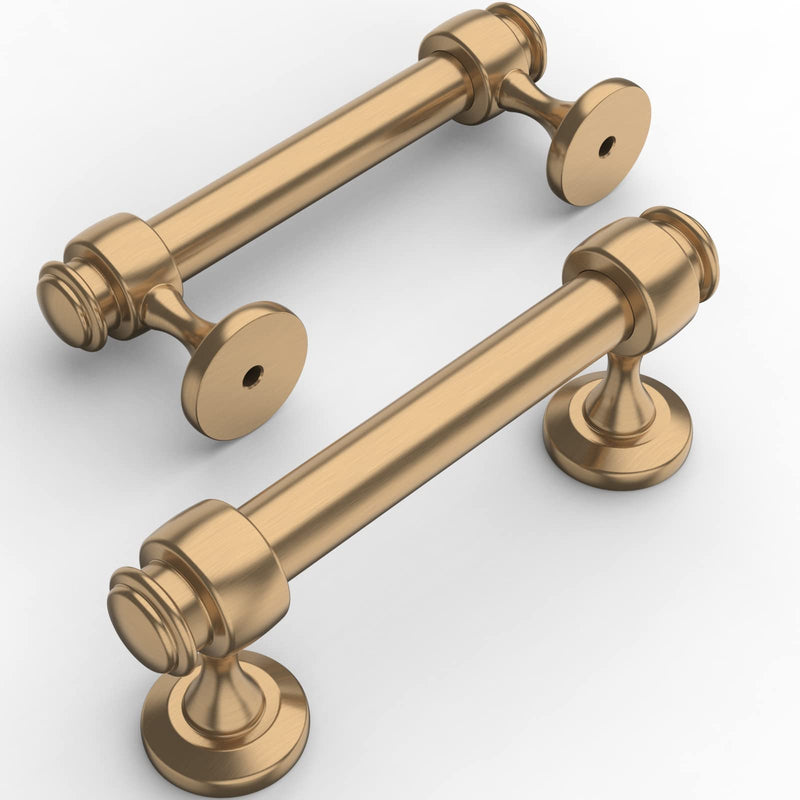 Amerdeco 10 Pack Dark Champagne Bronze Cabinet Pulls 3 Inch Hole Centers, 4 Inch Length Handles for Kitchen Cabinet Hardware,Solid Cabinet Handles for Bathroom Drawer Handles IH0005… 3"/76MM Hole Center