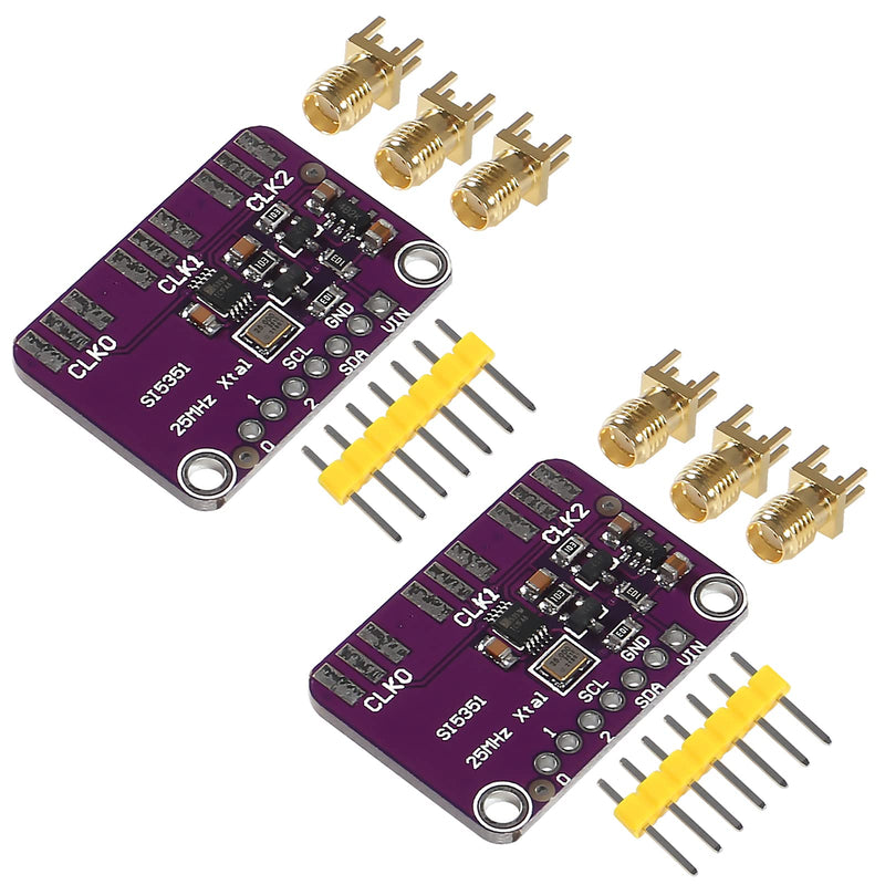 [Australia - AusPower] - 2PCS Si5351A I2C 25MHZ I2C High Frequency Signal Generator Breakout Board Signal Generator Clock 8KHz-160MHz DC 3V-5V 