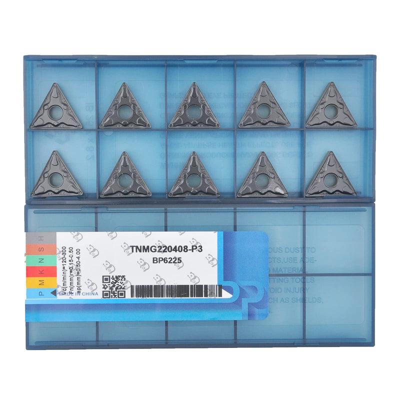 [Australia - AusPower] - CNC Carbide Inserts TNMG432 / TNMG220408-MD for Metal Lathe Cutting Steel, Semi-Finishing chipbreaker for Turning Cutter, 10 PCS. 