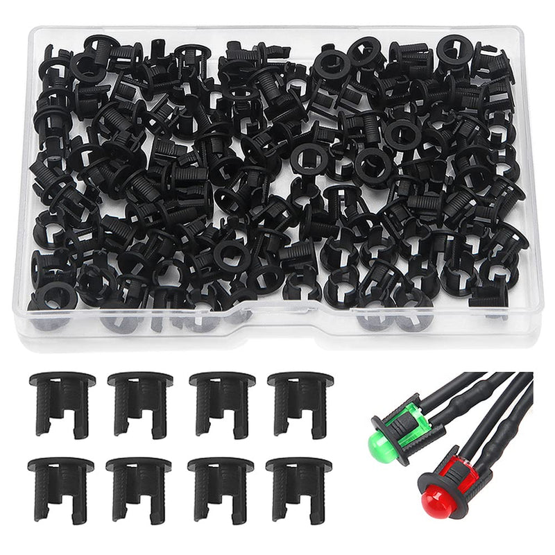 150 Pieces 5 mm Plastic LED Diode Holder, LED Lamp Holder, Clip Bezel Mounting Diode Holder, LED Socket, LED Installation Clip, Black 5mm Kunststoff - B