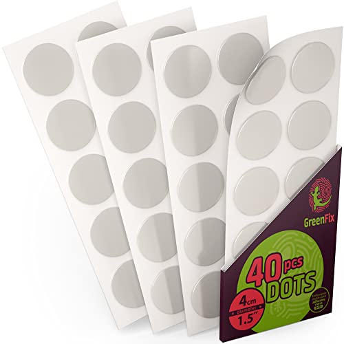 GreenFix large clear double-sided sticky adhesive dots, removable 1.5 x 1.5 inch, 40 pieces