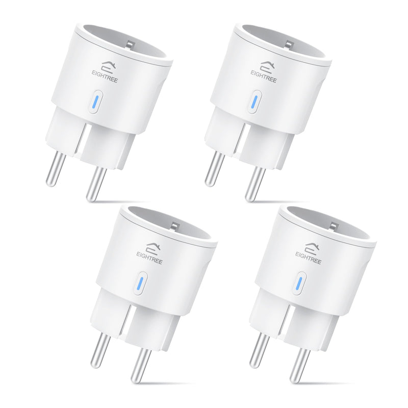 EIGHTREE WiFi Socket, Alexa Accessories, WiFi Socket with Current Measurement, 16 A | Smart Socket with Voice Control & Timer, Smart Home Works with Alexa, Google Home, TÜV Approved, Pack of 4 4 pack