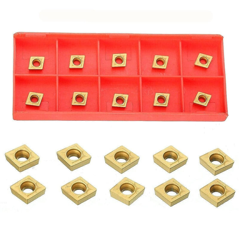 [Australia - AusPower] - SixBuys 10 Pcs CCMT 21.51/CCMT 060204 US735 Carbide Turning Inserts for Machining Steel Parts and Stainless Steel,Mutilayer Coated CNC Lathe Inserts for Lathe Turning Tool Holder Cut Off Tools 