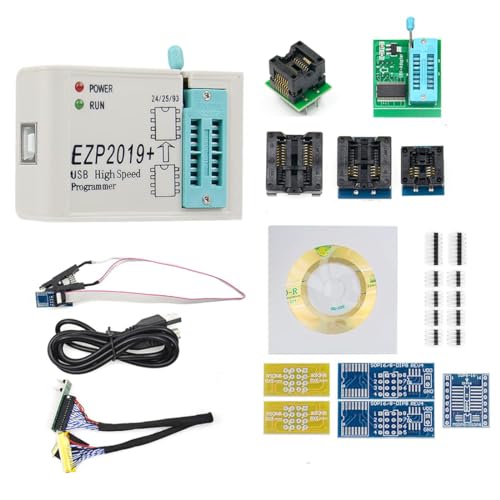 Hailege EZP2019+ Upgraded High Speed USB SPI Programmer Support EEPROM Flash 24 25 93 25 BIOS Full Set with 12 Sockets Adapters WIN7&WIN8