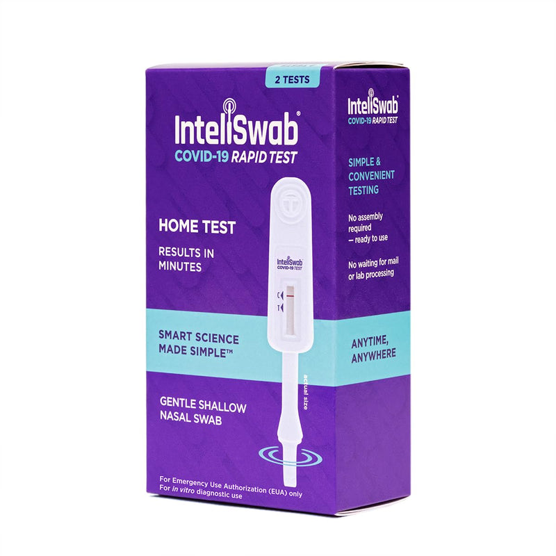 [Australia - AusPower] - InteliSwab COVID-19 Rapid Test, 1 Pack, 2 Tests Total, Simple to Use at Home, 1 Minute Hands-On Time, FDA EUA Authorized, Designed and Developed in the U.S.A. 