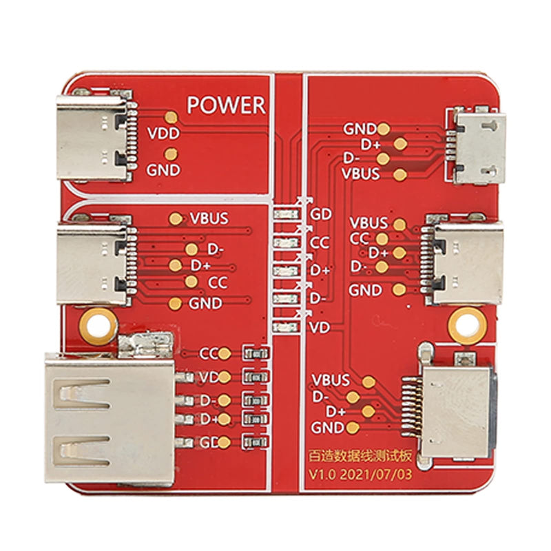 [Australia - AusPower] - USB Cable Triad Tester, Charging Test Card 3 in 1 Data Wire Test Fixture Accurate Type C Micro for Testing Research 