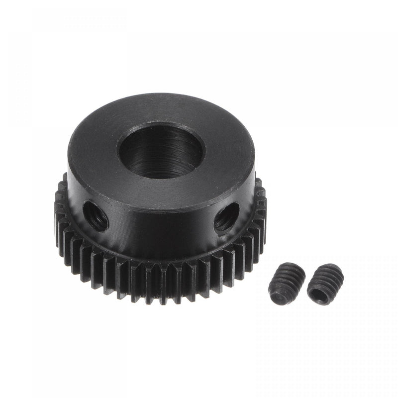 [Australia - AusPower] - uxcell Pinion Gear Set, 45# Carbon Steel Motor Rack Spur Gear with Step Black, 0.5 Mod 44T 8mm Bore 23mm Outer Dia, M4 Set Screws Included 