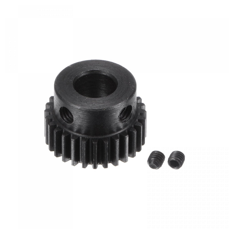 [Australia - AusPower] - uxcell Pinion Gear Set, 45# Carbon Steel Motor Rack Spur Gear with Step Black, 0.5 Mod 28T 6mm Bore 15mm Outer Dia, M3 Set Screws Included 