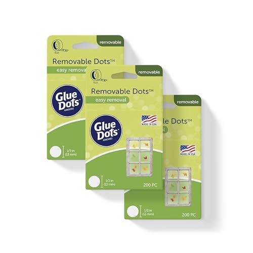 Glue Dots clear double-sided removable adhesive dots, 1/2-inch, 3-roll pack with 600 dots