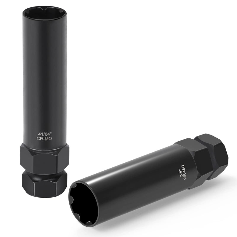 [Australia - AusPower] - 2 Piece 6 Spline & 7 Spline Lug Nut Key, Spline Lug Nut Socket, Wheel Lock Removal Tool Kit for Easy Installation and Removal of Lug Nuts on Aftermarket Wheels 
