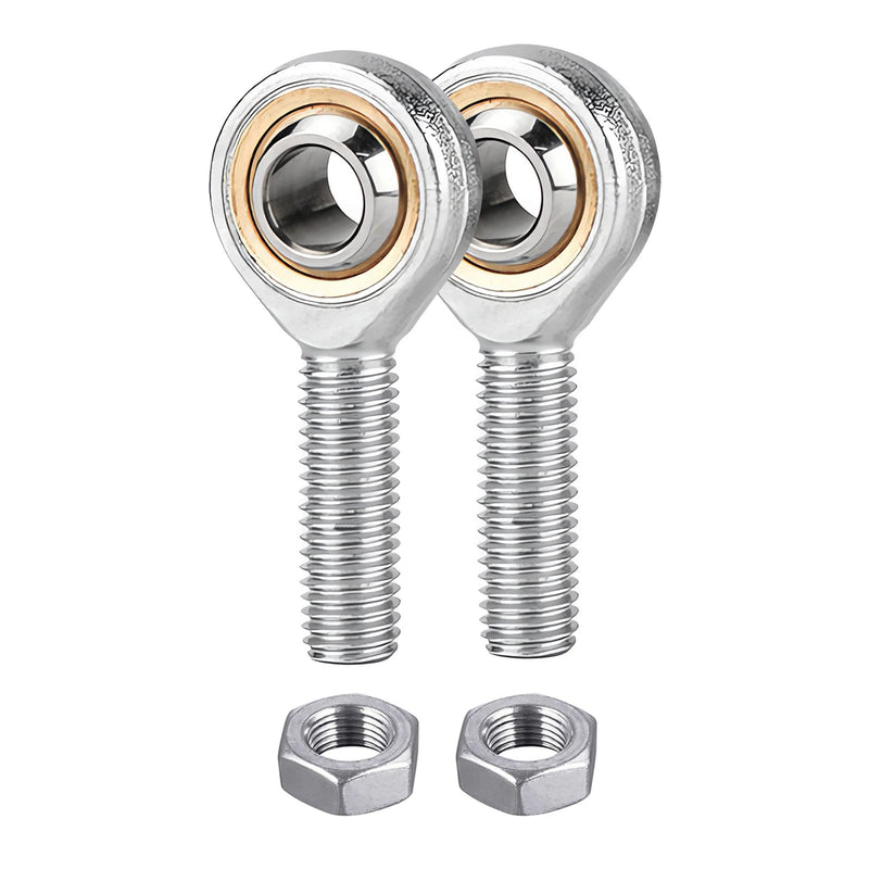 [Australia - AusPower] - POSB7 Spherical Rod End Bearings 7/16" Bore Pre-Lubricated Joint Bearings Set, Self-Lubricating Rod End 7/16-20 Male Thread Connector Bearing with Jam Nut, 2 PCS POSB7 POS 