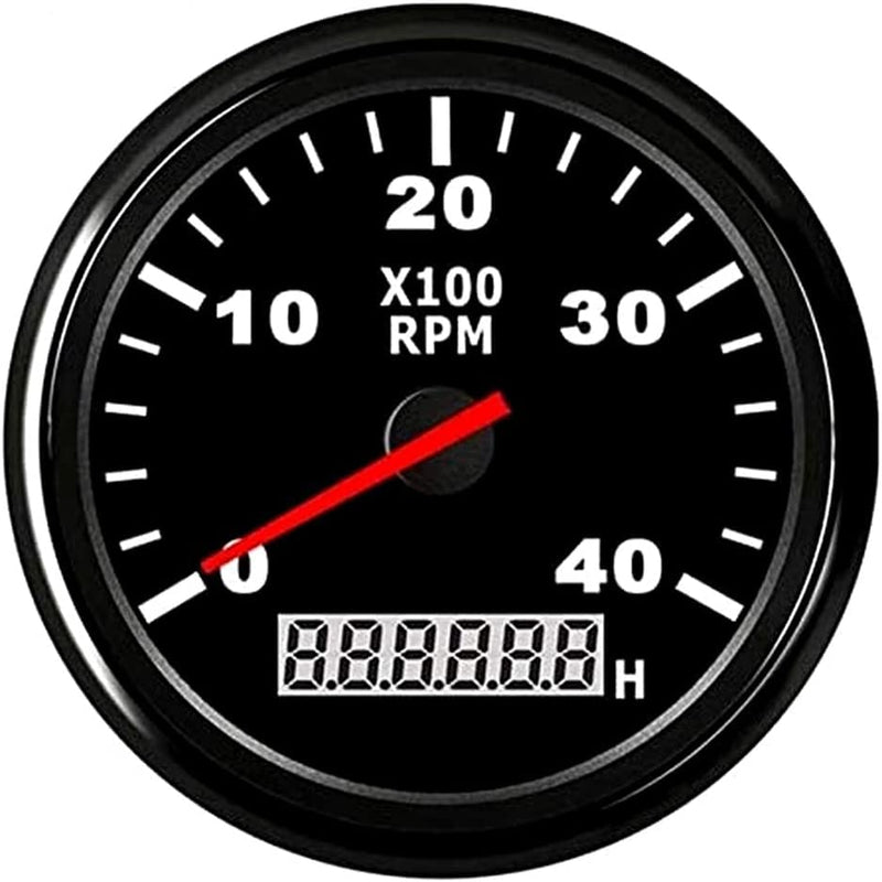 Geloo 85 mm Boat Tachometer Gauge 4000RPM Speedometer Meter Waterproof | For car truck boat diesel engine 0-4000 RPM marine RPM speedometer outboard motor 9-32V