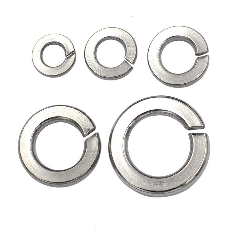 160 pcs 304 Stainless Steel Split Spring Lock Washers Assortment Kit Mix 5 Big Sizes, 1/4, 5/16, 3/8, 1/2, 5/8 inch