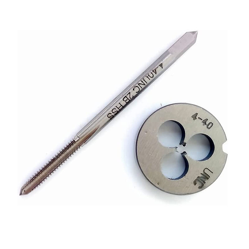 [Australia - AusPower] - 1PC 4-40 UNC Tap + 1PC 4-40 UNC Die, HSS Tap and Die Set Right Hand Tap 