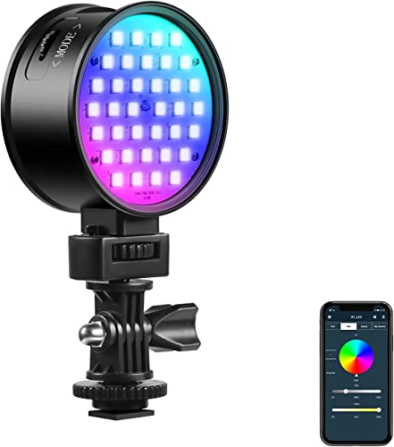 GVM RGB Video Light 3000mAh Rechargeable LED Lighting CRI 97+RGB+Bi-Color Double Sided LED Photography Light 2700K-6500K 360°Full Color Double Sided led Video Light for Photography, Vlogging gvm led light