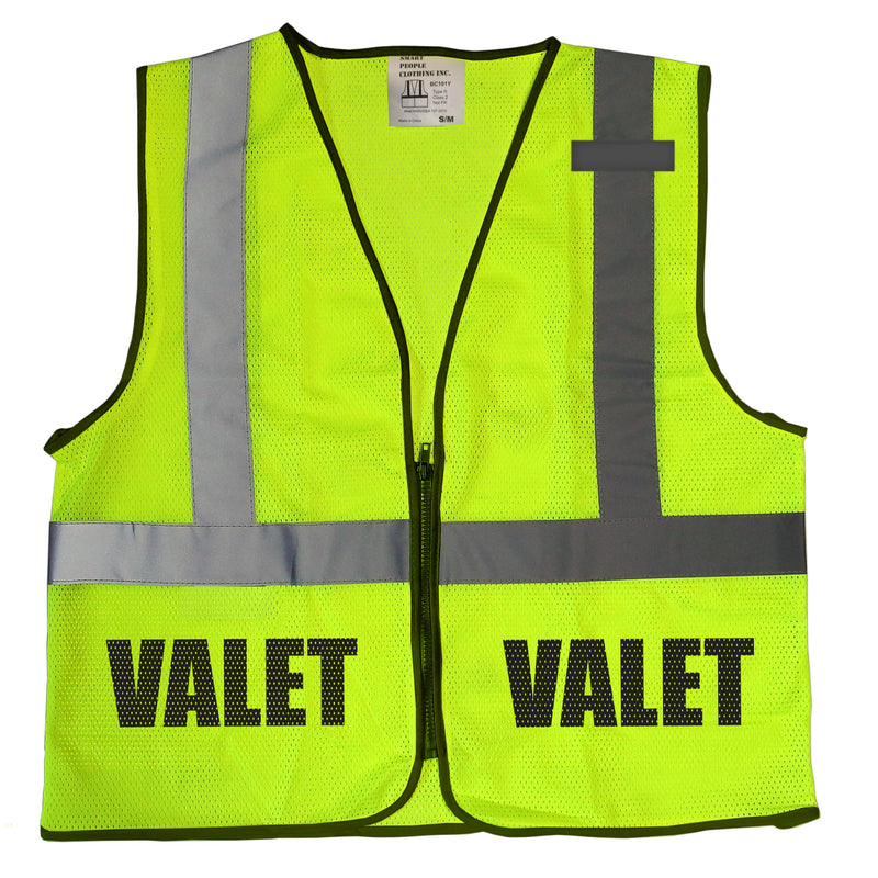 Valet Parking Safety Vest with Screen Print Design Both Front and Back. XX-Large-3X-Large Safety Yellow