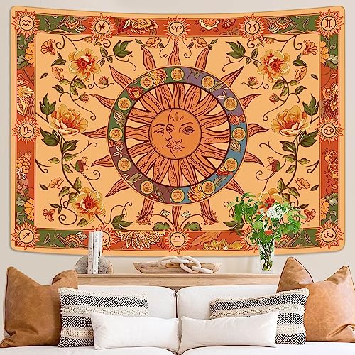 Kanuyee Blacklight Skull Tapestry Wall Hanging Tapestry Neon Tapestries For Bedroom Skeleton Horror tapestry UV Room Decor Skull2 36×48 Inches 48"L x 36"W Yellow
