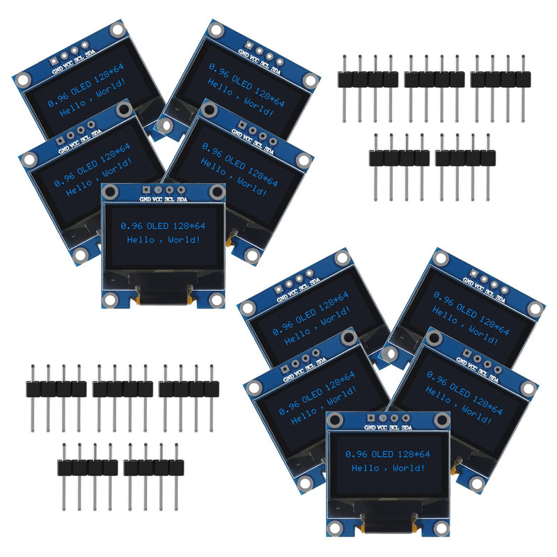 [Australia - AusPower] - 0.96 Inch OLED I2C IIC Display Module 12864 128x64 Pixel SSD1306 Mini Self-Luminous OLED Screen Board Compatible with Arduino Raspberry Pi (Unwelded Pins Blue) 