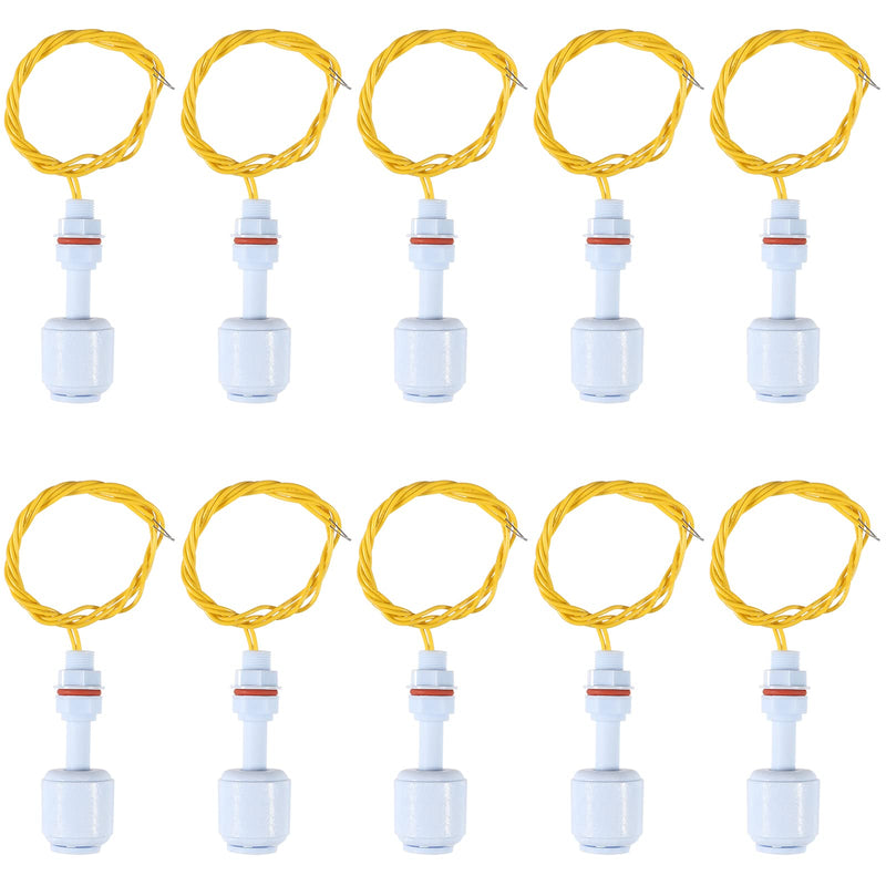[Australia - AusPower] - Alinan 10pcs Plastic PP Float Switch M10 5210 Fish Tank Liquid Water Level Sensor Controller for Fish Tank Aquariums 