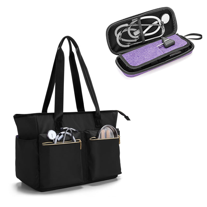 [Australia - AusPower] - Damero Nurse Bag for Work Supplies, Hard Stethoscope Carrying Case with Extra Folding Pouch 