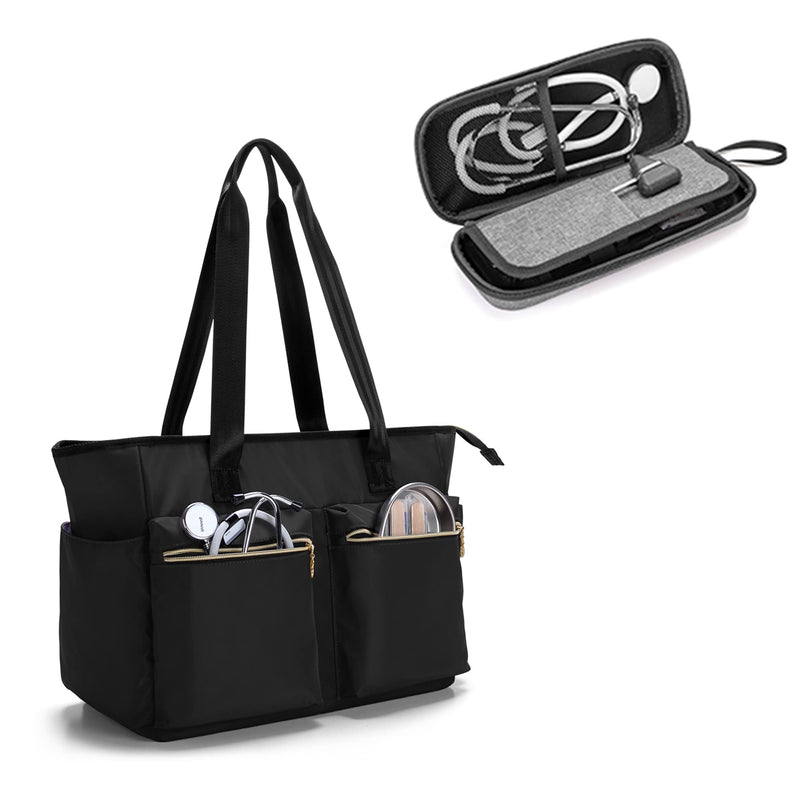 [Australia - AusPower] - Damero Nurse Bag for Work Supplies, Hard Stethoscope Carrying Case with Extra Folding Pouch 