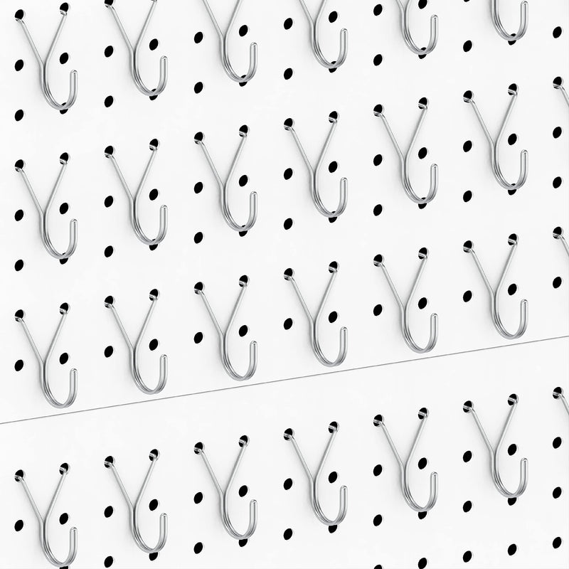 [Australia - AusPower] - HUHOLE Pegboard Hooks, J-Hook, 1 Inch Silver Pegs 40 Pack, Ideal Display Hooks for Hanging Jewelry, Necklaces, Keys, Small Tools, Will Not Fall Out, Fit 1/8”, 3/16” Peg Boards 1"-40Pack 
