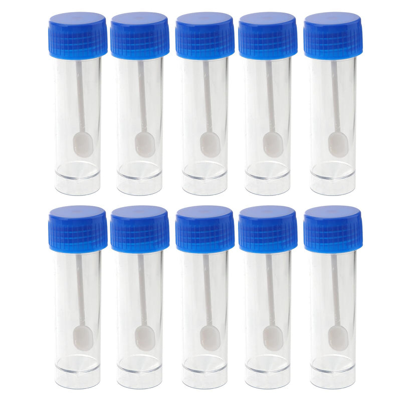[Australia - AusPower] - Totority Stool Containers Sample, 10 Pcs Specimen Cup with Lid Stool Container 25-30ml Specimen Cup with Spoon Lid Urine Cups for Laboratory Medical Use 
