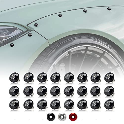 Rolling Gears M6 black anodized aluminum rivet washers, fender flare hardware kit, 24 pieces