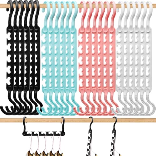 24-Pack-Closet-Organizers-and-Storage,Closet-Organizer-Hangers 5 Holes Hangers-Space-Saving for Heavy Clothes Wardrobe Closets,Dorm-Room-Essentials 24 Pack