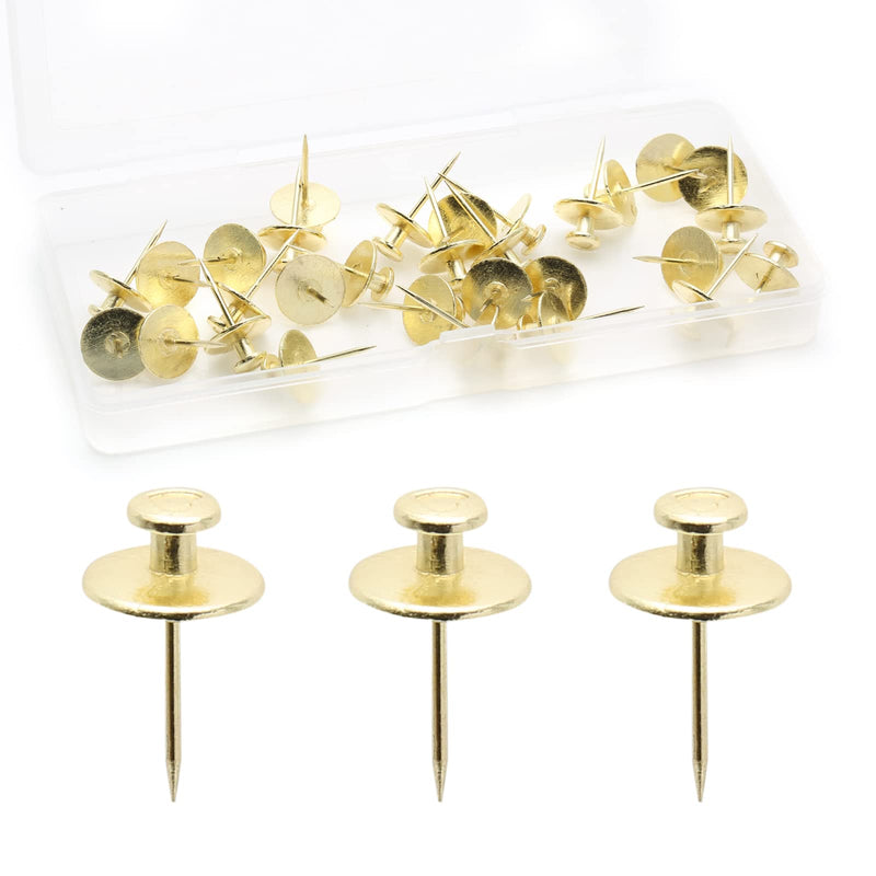 [Australia - AusPower] - Wall Nails for Hanging, Double-Headed Nails for Hanging Pictures Decorative Push Pin Hangers Nails for Drywall Cork Board Photo, Gold, 30 Pcs 