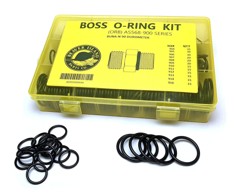 [Australia - AusPower] - Hydraulic O-Ring Kit BOSS ORB Fittings 245 Pieces (12 Common Sizes) SAE 900 Series Buna-N 90 Durometer 