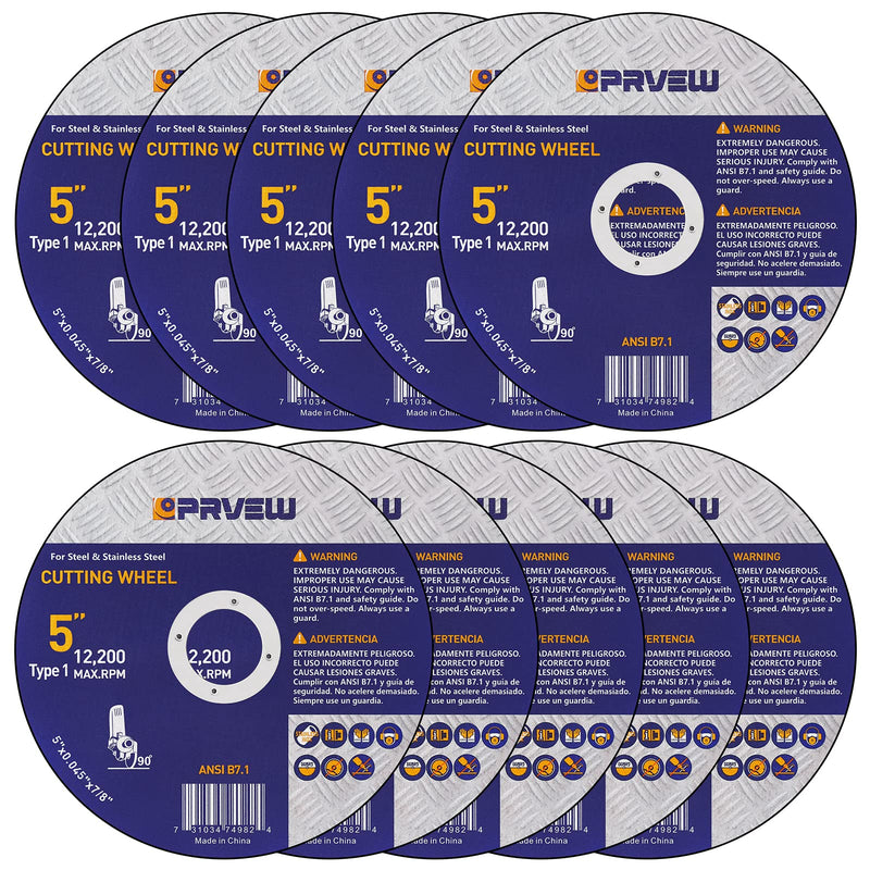 [Australia - AusPower] - 5 Inch Cut Off Wheels,10-Pack 5"x0.045"x7/8" Quality Cutting Disc, Metal & Stainless Steel Aggressive Cutting Wheel for Angle Grinder, General Purpose Cut-Off Wheel(5-Inch) 5"x0.045"x7/8"(10-PK) 