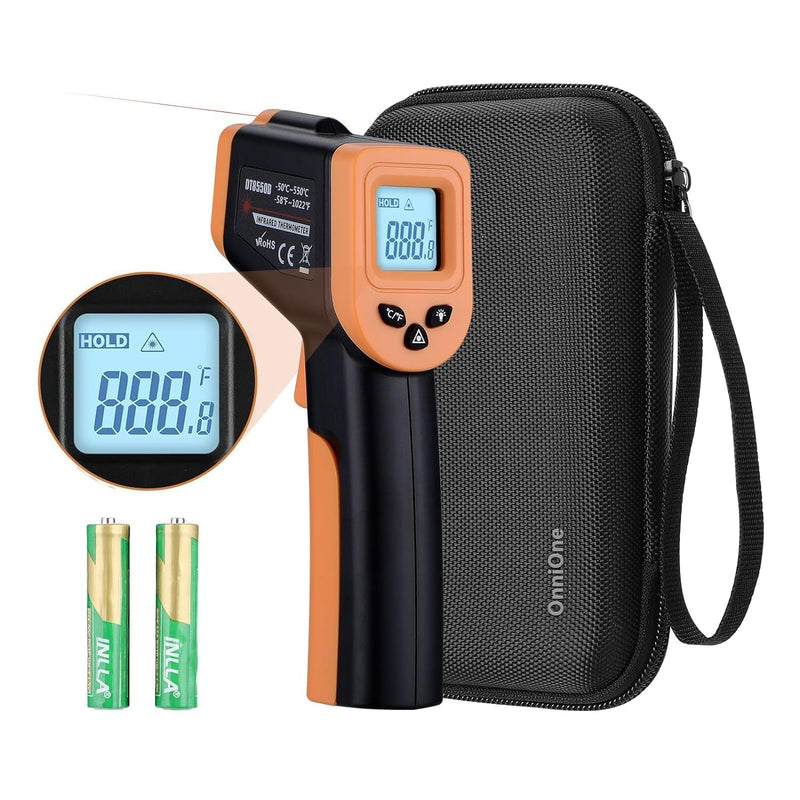 [Australia - AusPower] - Infrared Thermometer Gun for Cooking, Laser Thermometer Gun for Blackstone Pizza Oven, -58?~1022? Non Contact Temperature Gun with Carrying Storage Case, LCD Backlit (NOT for Human) Black 