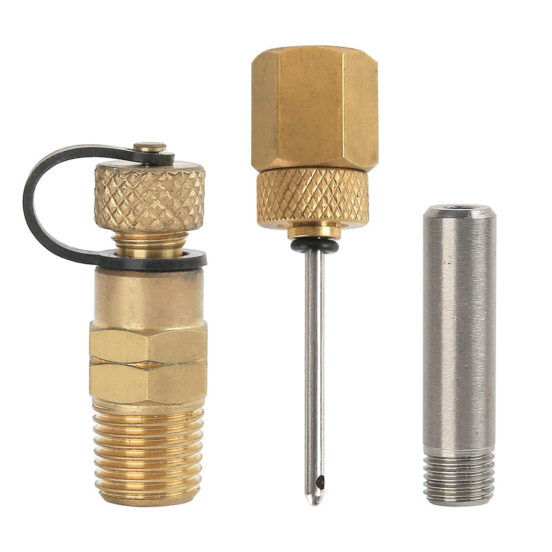 [Australia - AusPower] - MEASUREMAN Brass Gauge Adaptor 1/4 BSP Female，2-1/2 OAL x 1-2/5" x 1/8" Probe with Stainless Steel Sheath，Pressure Gauge Fitting kit 