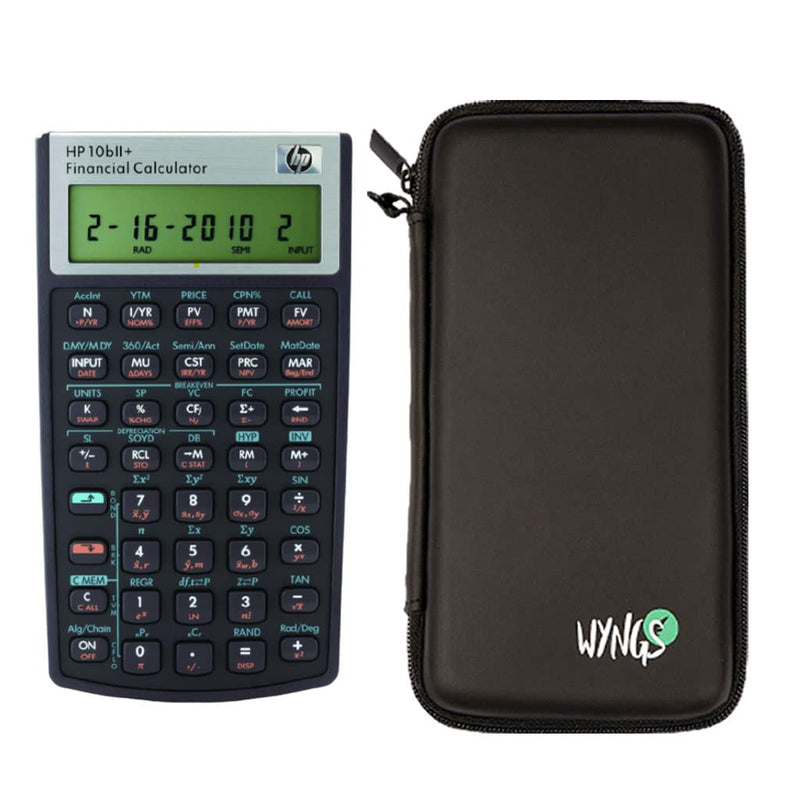 [Australia - AusPower] - HP 10B II Plus/Hewlett Packard 10BII+ Financial Scientific Calculator + WYNGS Protective Case Black HP 10BII Plus + Protective Case 