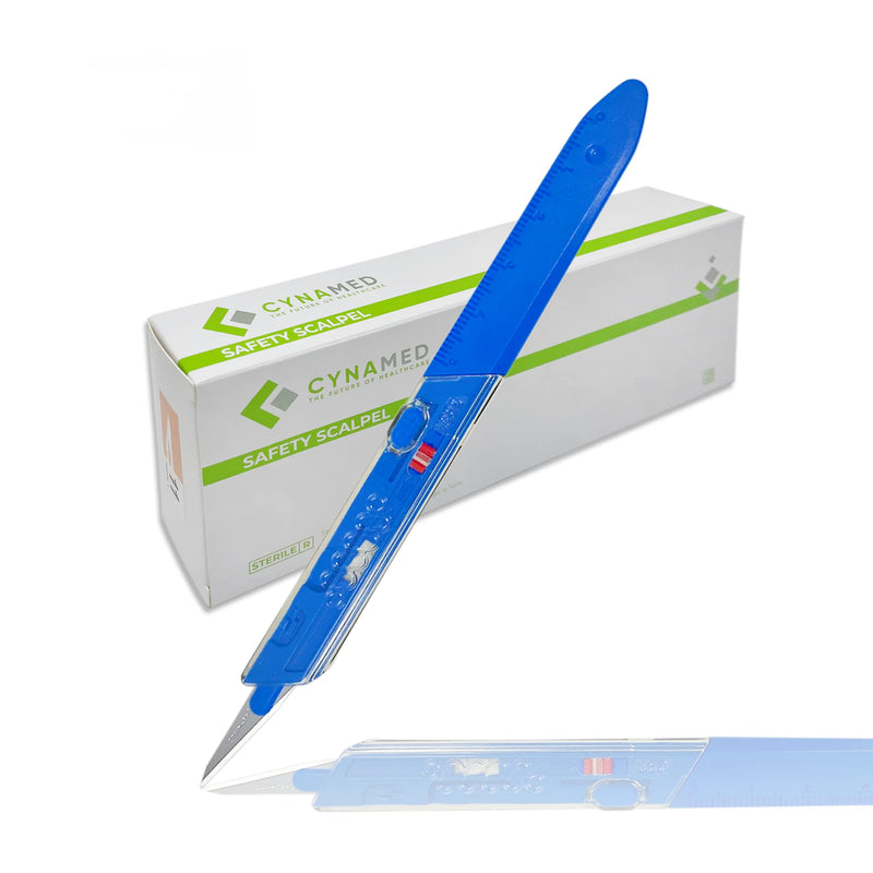 [Australia - AusPower] - Cynamed Premium Disposable Scalpel w/Retractable Blade and Measurement Scales for Craft, Dermaplaining, Dermatology, Podiatry, Laboratory, Surgical, Dental, Veterinary & More (#11) #11 