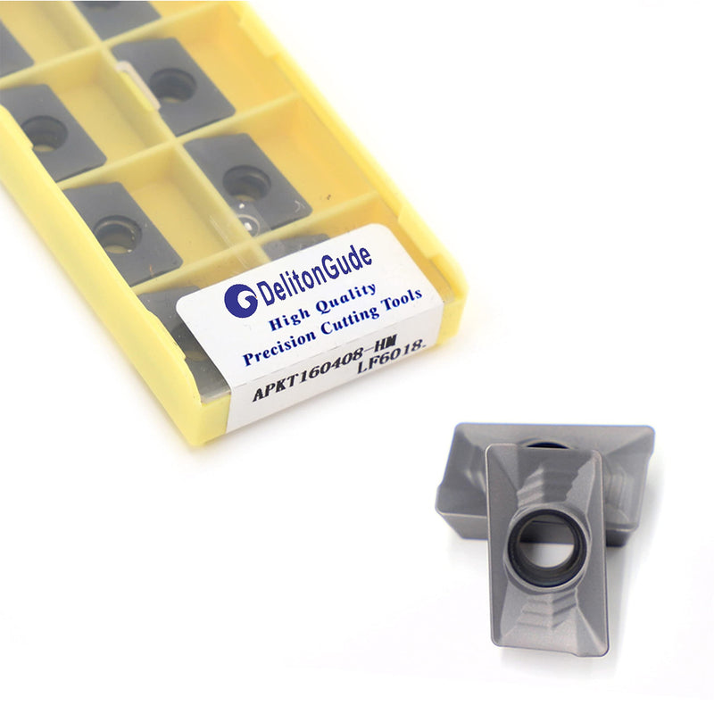 [Australia - AusPower] - 10pcs APKT160408 CNC Lathe Indexable Solid Carbide Milling Turning Insert for The Finishing of Steel and Other Metal (APKT160408-HM LF6018) APKT160408-HM LF6018 