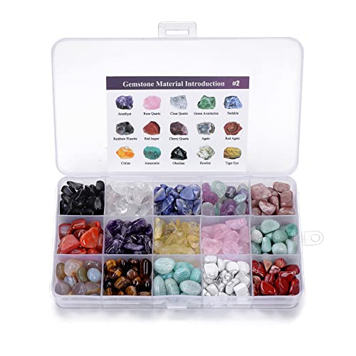 CrystalTears Assorted Healing Stones Crystals Bulk Tumbled Polished Stone Chips Natural Chakra Quartz Crystal Gemstones for Reiki Meditation Therapy Beginners Home Decor Christmas Gift #2 tumbled stone chips