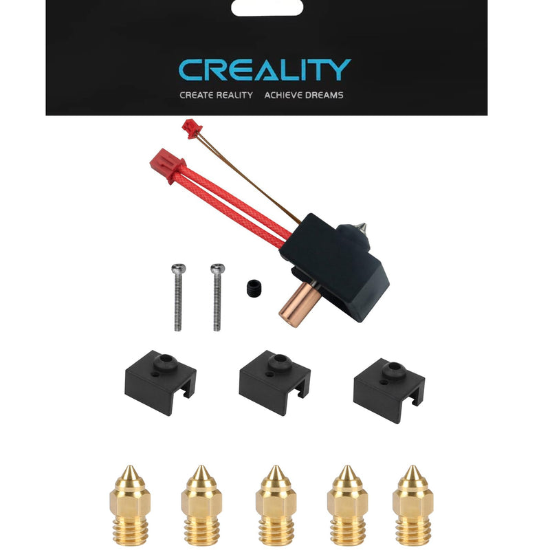Creality Ender 3 S1 Heating Block Kit High Temperature Pro 300°C, 3D Printer Sprite Extruder Hotend Chrome Copper+ TC4 Heating Block with 3 Silicone Sock and 5 Nozzles Kit for Ender-3S/Pro/Plus