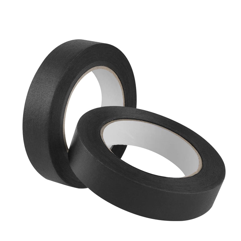 [Australia - AusPower] - Lichamp 2 Pack Black Painters Tape 1 inch, Black Masking Tape 1 inch x 55 Yards x 2 Rolls (110 Total Yards) 