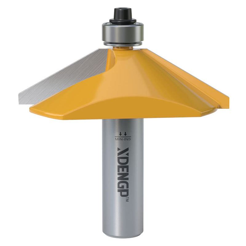 [Australia - AusPower] - 60 Degree Chamfer Router Bit with 9/16 Inch Cutting Length,1/2 Inch shank Carbide Edge Forming Bevel Router Bit with Bearing, Chamfer Bit Miter Angle Milling Cutters Tool 1/2 Shank 60° - 9/16" Length - 1/2" Shank 