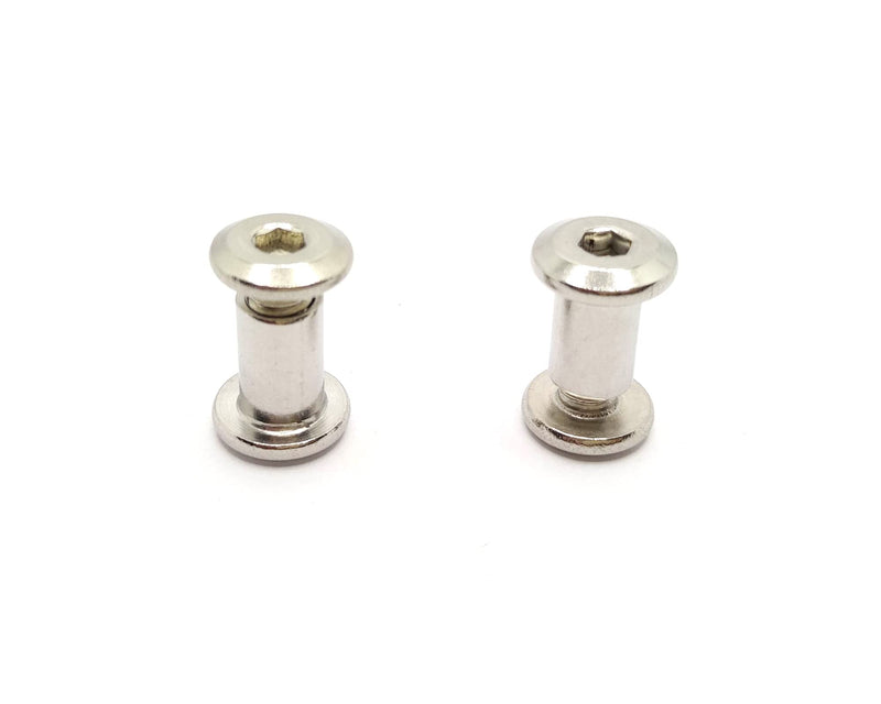 [Australia - AusPower] - Screw Post Fit for 5/16 inch(8mm) Hole Dia, Male M6x10mm Female 12mm Hex Drive Binding Bolts for Leather Wood Furniture, Stainless Steel Silver 5 Sets M6x10 