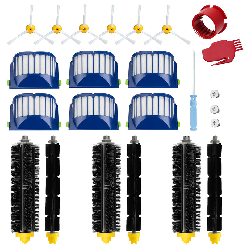 Funmit Parts Replacement for Roomba 500 600 Series 595 585 564 690 692 694 Vacuum Cleaner Accessories- Includes 6 Filter, 6 Side Brush and 3 Bristle Brush