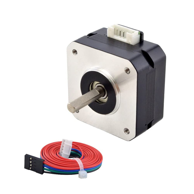 STEPPERONLINE Nema 17 Pancake Stepper Motor 1A 17Ncm Bipolar 1.8 Degree 4-Lead 23mm Body Length for 3D Printer CNC Extruder 42*23