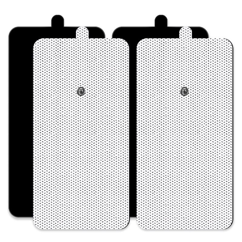 [Australia - AusPower] - TENS Unit Replacement Pads Standard 3.5mm Snap-on 4 * 8" Large Reusable TENS Unit Pads Premium Non-Irritating TENS Pads Replacement Self-Adhesive Electrode Pads for Muscle Stimulator Therapy - 4Pcs 4x8" 