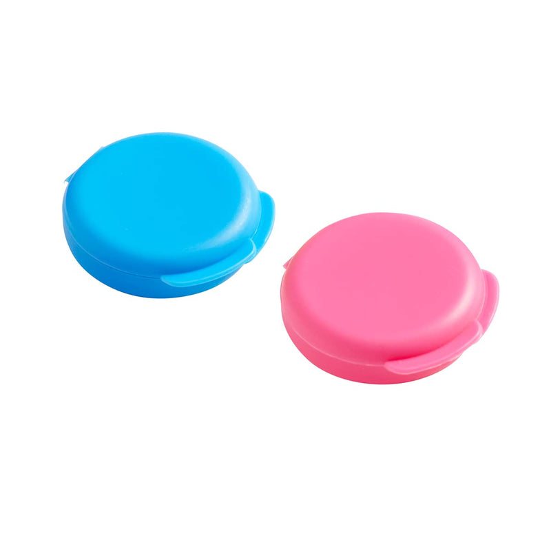 [Australia - AusPower] - EZY DOSE Daily Round, Portable On-The-Go Pocket Pharmacy, Pill Box, Organizer and Vitamin Containers, Snap Shut Lids, Perfect for Traveling, Blue & Pink, 2 Pack, BPA Free 2-Pack 