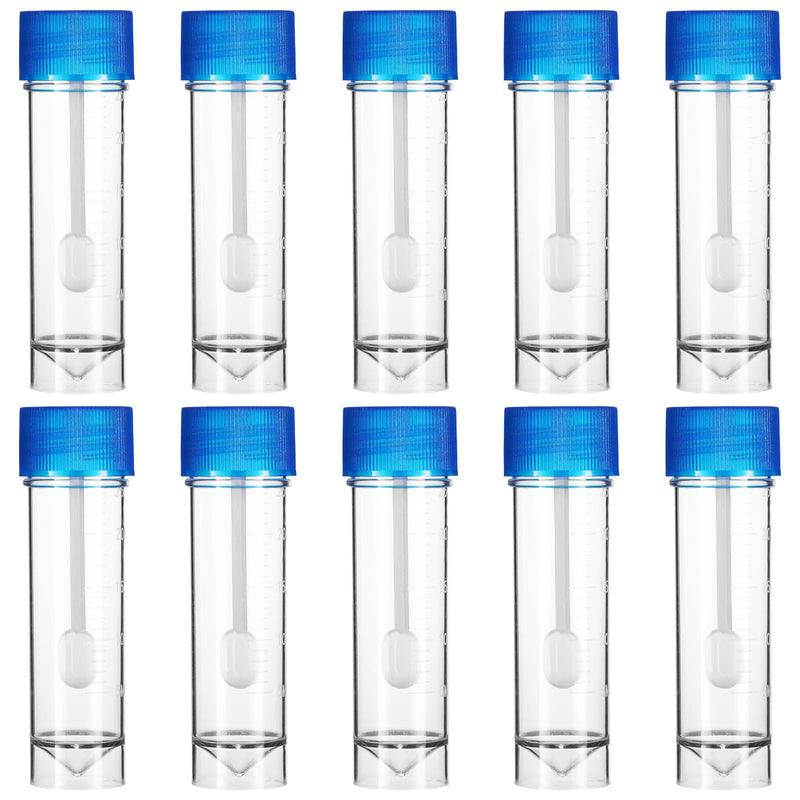 [Australia - AusPower] - ULTECHNOVO Specimen Cups, 10pcs Laboratory Stool Sample kit Cups for Testing Plastic with lids Pill vials Toilet 