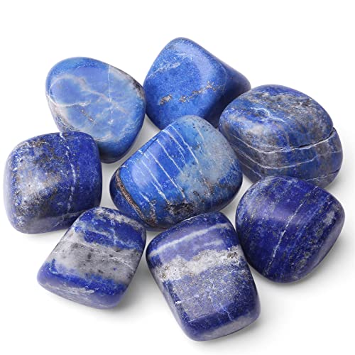 Lapis Lazuli Tumbled Polished Natural Healing Crystals Stones Bulk Stones Crystal for Energy Reiki Tumbling Cabbing Balancing Decoration Gemstones Crystal Healing Meditation Therapy Gift Lapis Lazuli 100g